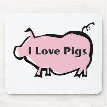 I Love Pigs Mousepads