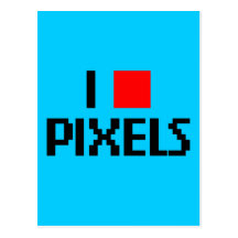 I Love Pixels Dark Post Card
