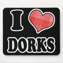 I Love (Plaid Heart) Dorks Mousemats