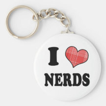 I Love (Plaid Heart) Nerds Key Chains