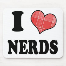 I Love (Plaid Heart) Nerds Mouse Pad