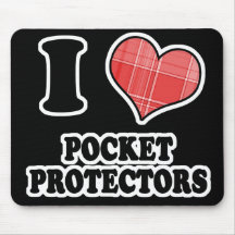 I Love (Plaid Heart) Pocket Protectors Mouse Mats