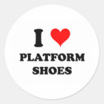 I Love Platform Shoes Round Sticker