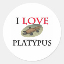 I Love Platypus Sticker