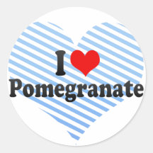 I Love Pomegranate Round Sticker