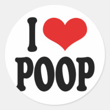 I Love Poop Sticker