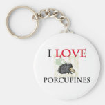 I Love Porcupines Key Chains