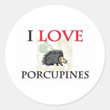I Love Porcupines Stickers