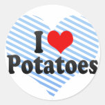 I Love Potatoes Round Stickers