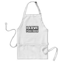 I LOVE PUNK ROCK guys girls punk music Apron
