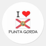 I Love PUNTA GORDA Florida Round Sticker