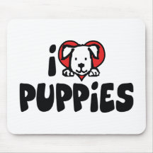 I Love Puppies Mousepad