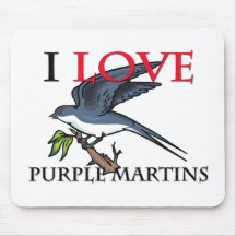 I Love Purple Martins Mouse Mat