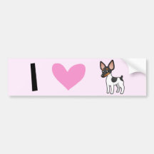 I Love Rat Terriers / Toy Fox Terriers Bumper Sticker