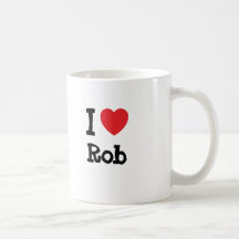 I love Rob heart custom personalised Coffee Mugs