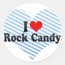 I Love Rock Candy Round Sticker