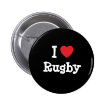 I love Rugby heart custom personalised Pin