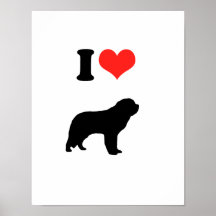 I Love Saint Bernards Print