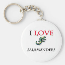 I Love Salamanders Keychains