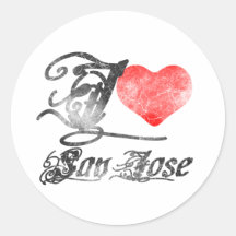 I Love San Jose Round Stickers