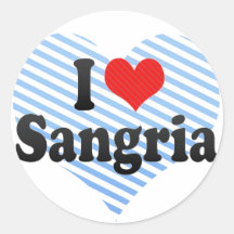 I Love Sangria Round Sticker