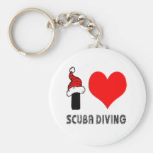 I Love Scuba Diving Design Keychain