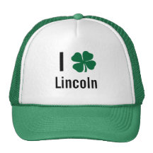 I love (shamrock) Lincoln St Patricks Day Hat