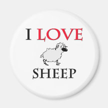 I Love Sheep Fridge Magnets