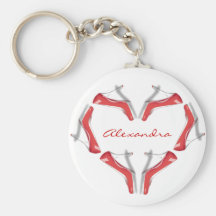 I Love Shoes Heels Heart Personalised Key Chains