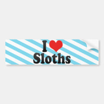 I Love Sloths Bumper Sticker