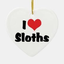 I Love Sloths Christmas Ornaments