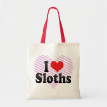 I Love Sloths Tote Bags