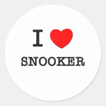 I Love Snooker Round Stickers