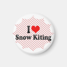 I love Snow Kiting Refrigerator Magnets