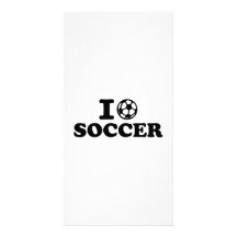I love soccer customized photo card