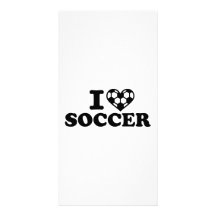 I love soccer personalized photo card