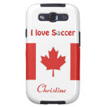 I Love Soccer/Soccer Ball-Canadian flag+Name Samsung Galaxy S3 Case