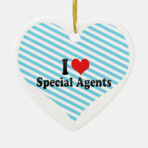 I Love Special Agents Ornament