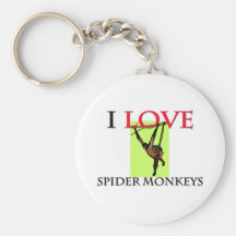 I Love Spider Monkeys Key Chain