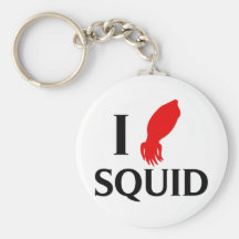 I Love Squid Key Chains