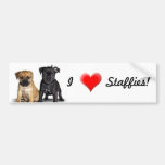 I Love Staffies bumper sticker
