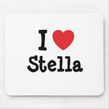 I love Stella heart T-Shirt Mouse Pads