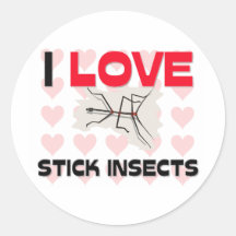 I Love Stick Insects Round Sticker