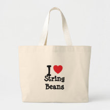 I love String Beans heart T-Shirt Bag