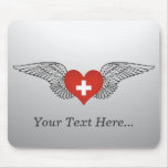 I Love Switzerland -wings Mouse Pad