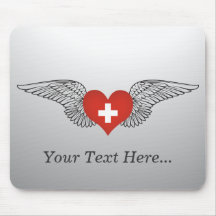 I Love Switzerland -wings Mouse Pad