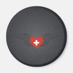 I Love Switzerland -wings Refrigerator Magnet