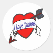I Love Tattoos Round Sticker