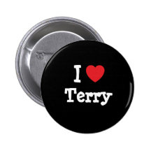 I love Terry heart T-Shirt Pinback Buttons
