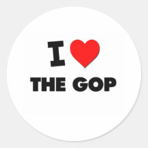 I Love The Gop Round Sticker
